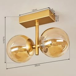 Hofstein Alden Deckenleuchte Messing, 2-flammig -Bürolampen Verkäufe alden deckenleuchte h3433638 3