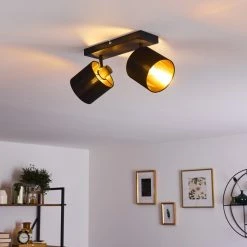 Hofstein Alsen Deckenleuchte Schwarz-Gold, 2-flammig 32 Hofstein Alsen Deckenleuchte Schwarz-Gold, 2-flammig -Bürolampen Verkäufe alsen deckenleuchte h3294000 14