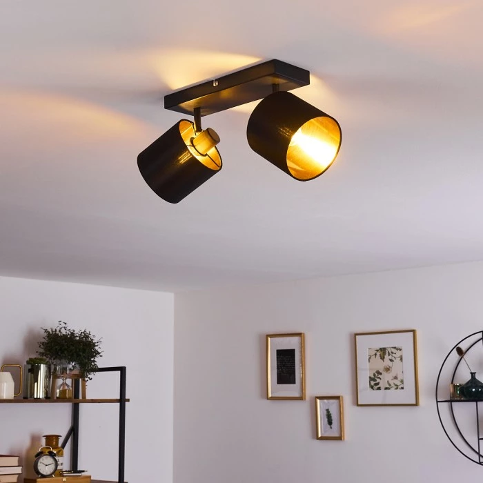 Hofstein Alsen Deckenleuchte Schwarz-Gold, 2-flammig 15 Hofstein Alsen Deckenleuchte Schwarz-Gold, 2-flammig – Bild 15