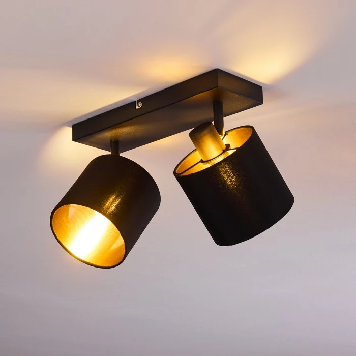 Hofstein Alsen Deckenleuchte Schwarz-Gold, 2-flammig 8 Hofstein Alsen Deckenleuchte Schwarz-Gold, 2-flammig – Bild 8