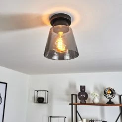 Hofstein Angelshaug Deckenleuchte Schwarz, 1-flammig