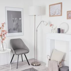 Hofstein Antillo Stehleuchte Nickel-Matt, 2-flammig 23 Hofstein Antillo Stehleuchte Nickel-Matt, 2-flammig -Bürolampen Verkäufe antillo stehleuchte h3414002 10