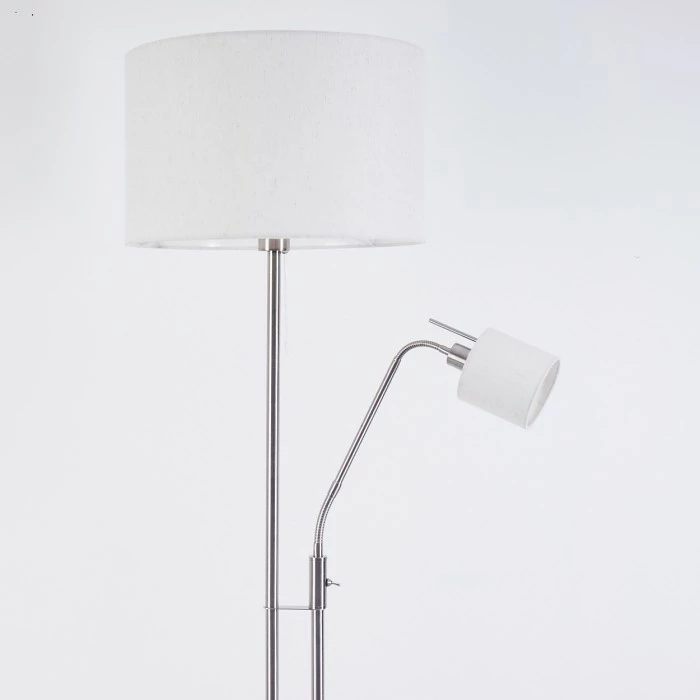 Hofstein Antillo Stehleuchte Nickel-Matt, 2-flammig 13 Hofstein Antillo Stehleuchte Nickel-Matt, 2-flammig – Bild 13