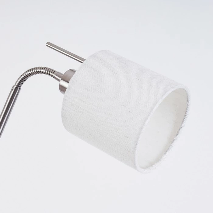 Hofstein Antillo Stehleuchte Nickel-Matt, 2-flammig 3 Hofstein Antillo Stehleuchte Nickel-Matt, 2-flammig – Bild 3