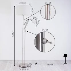 Hofstein Antillo Stehleuchte Nickel-Matt, 2-flammig 16 Hofstein Antillo Stehleuchte Nickel-Matt, 2-flammig -Bürolampen Verkäufe antillo stehleuchte h3414002 3