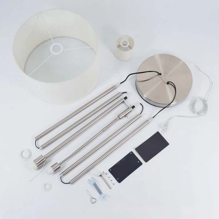 Hofstein Antillo Stehleuchte Nickel-Matt, 2-flammig 5 Hofstein Antillo Stehleuchte Nickel-Matt, 2-flammig – Bild 5