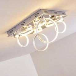 Hofstein Aragno Deckenleuchte LED Nickel-Matt, Chrom, 1-flammig -Bürolampen Verkäufe aragno deckenleuchte h167312 11