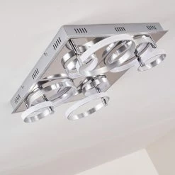 Hofstein Aragno Deckenleuchte LED Nickel-Matt, Chrom, 1-flammig -Bürolampen Verkäufe aragno deckenleuchte h167312 12