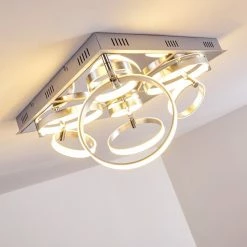 Hofstein Aragno Deckenleuchte LED Nickel-Matt, Chrom, 1-flammig -Bürolampen Verkäufe aragno deckenleuchte h167312 2