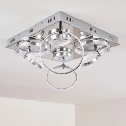 Hofstein Aragno Deckenleuchte LED Nickel-Matt, Chrom, 1-flammig -Bürolampen Verkäufe aragno deckenleuchte h167312 24