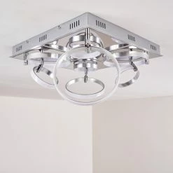 Hofstein Aragno Deckenleuchte LED Nickel-Matt, Chrom, 1-flammig -Bürolampen Verkäufe aragno deckenleuchte h167312 4