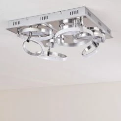 Hofstein Aragno Deckenleuchte LED Nickel-Matt, Chrom, 1-flammig -Bürolampen Verkäufe aragno deckenleuchte h167312 5