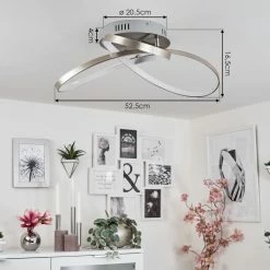 Hofstein Arlena Deckenleuchte LED Nickel-Matt, 1-flammig -Bürolampen Verkäufe arlena deckenleuchte h167299 3