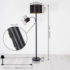 Hofstein Arnoya Stehleuchte Schwarz, 2-flammig -Bürolampen Verkäufe arnoya stehleuchte h3421635 3