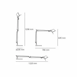 Artemide Tolomeo Tischleuchte Aluminium, 1-flammig -Bürolampen Verkäufe artemide tolomeo tischleuchte a001000 4