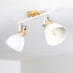 Hofstein Banjul Deckenleuchte Weiß, Holz hell, 2-flammig -Bürolampen Verkäufe banjul deckenleuchte h3320792 13