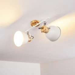 Hofstein Banjul Deckenleuchte Weiß, Holz hell, 2-flammig -Bürolampen Verkäufe banjul deckenleuchte h3320792 15
