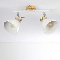 Hofstein Banjul Deckenleuchte Weiß, Holz hell, 2-flammig -Bürolampen Verkäufe banjul deckenleuchte h3320792 8