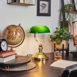 Hofstein Bankerlampe Messing, Grün, Gold, 1-flammig -Bürolampen Verkäufe bankerlampe h164243 6