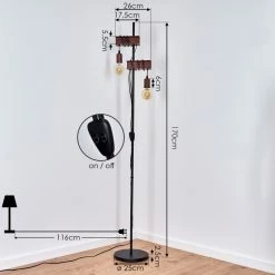 Hofstein Barbengo Stehleuchte Schwarz, Rostfarben, 2-flammig -Bürolampen Verkäufe barbengo stehleuchte h3434895 3