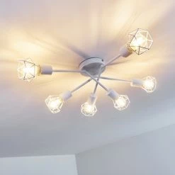 Hofstein Baripada Deckenleuchte Weiß, 6-flammig -Bürolampen Verkäufe baripada deckenleuchte h3322956 11