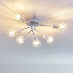 Hofstein Baripada Deckenleuchte Weiß, 6-flammig -Bürolampen Verkäufe baripada deckenleuchte h3322956 2