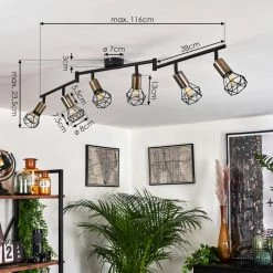 Hofstein Baripada Deckenleuchte Messing, Schwarz, 6-flammig 13 Hofstein Baripada Deckenleuchte Messing, Schwarz, 6-flammig -Bürolampen Verkäufe baripada deckenleuchte h3384213 3
