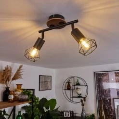 Hofstein Baripada Deckenleuchte Schwarz, Holz dunkel, 2-flammig 22 Hofstein Baripada Deckenleuchte Schwarz, Holz dunkel, 2-flammig -Bürolampen Verkäufe baripada deckenleuchte h3388020 10