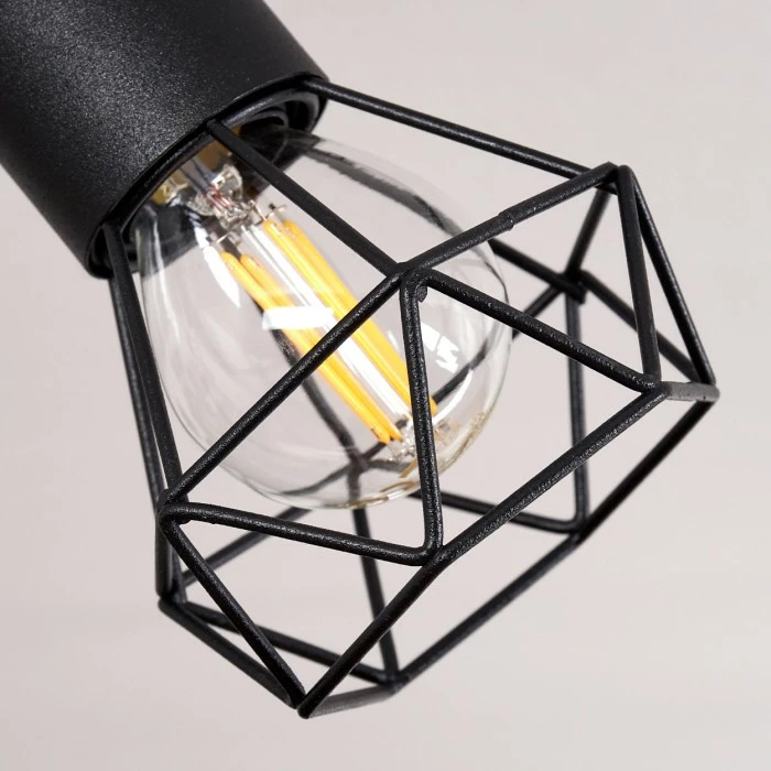 Hofstein Baripada Deckenleuchte Schwarz, Holz dunkel, 2-flammig 3 Hofstein Baripada Deckenleuchte Schwarz, Holz dunkel, 2-flammig – Bild 3