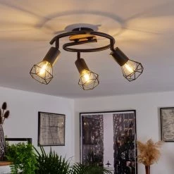 Hofstein Baripada Deckenleuchte Schwarz, Braun, 3-flammig 22 Hofstein Baripada Deckenleuchte Schwarz, Braun, 3-flammig -Bürolampen Verkäufe baripada deckenleuchte h3388037 10