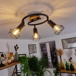 Hofstein Baripada Deckenleuchte Schwarz, Braun, 3-flammig 18 Hofstein Baripada Deckenleuchte Schwarz, Braun, 3-flammig -Bürolampen Verkäufe baripada deckenleuchte h3388037 6