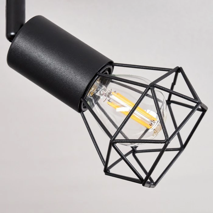 Hofstein Baripada Deckenleuchte Schwarz, Braun, 4-flammig 3 Hofstein Baripada Deckenleuchte Schwarz, Braun, 4-flammig – Bild 3