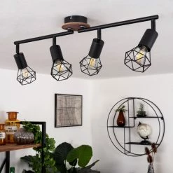 Hofstein Baripada Deckenleuchte Schwarz, Braun, 4-flammig 21 Hofstein Baripada Deckenleuchte Schwarz, Braun, 4-flammig -Bürolampen Verkäufe baripada deckenleuchte h3388051 9