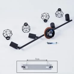 Hofstein Baripada Deckenleuchte Schwarz, Holz dunkel, 4-flammig -Bürolampen Verkäufe baripada deckenleuchte h33880512 3