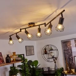 Hofstein Baripada Deckenleuchte Schwarz, Braun, 6-flammig 22 Hofstein Baripada Deckenleuchte Schwarz, Braun, 6-flammig -Bürolampen Verkäufe baripada deckenleuchte h3388068 10