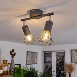 Hofstein Baripada Deckenleuchte Chrom, Grau, 2-flammig -Bürolampen Verkäufe baripada deckenleuchte h3388198 8