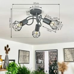 Hofstein Baripada Deckenleuchte Grau, 3-flammig -Bürolampen Verkäufe baripada deckenleuchte h3388204 3