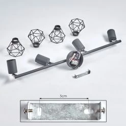 Hofstein Baripada Deckenleuchte Chrom, Anthrazit, 4-flammig -Bürolampen Verkäufe baripada deckenleuchte h3388228 4