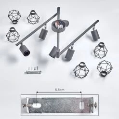 Hofstein Baripada Deckenleuchte Chrom, Anthrazit, 6-flammig -Bürolampen Verkäufe baripada deckenleuchte h3388235 4