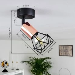 Hofstein Baripada Deckenleuchte Schwarz, Kupferfarben, 1-flammig 13 Hofstein Baripada Deckenleuchte Schwarz, Kupferfarben, 1-flammig -Bürolampen Verkäufe baripada deckenleuchte h3414408 3