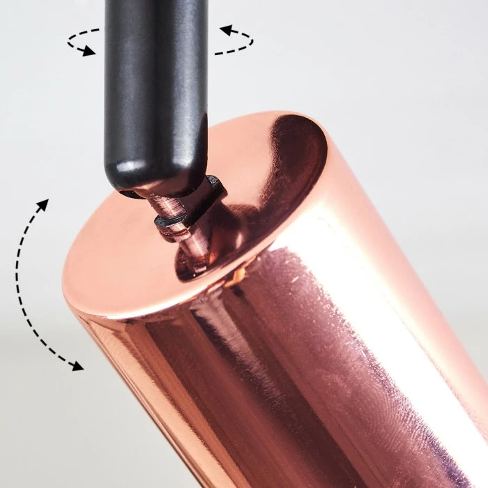 Hofstein Baripada Deckenleuchte Schwarz, Kupferfarben, 1-flammig 8 Hofstein Baripada Deckenleuchte Schwarz, Kupferfarben, 1-flammig – Bild 8