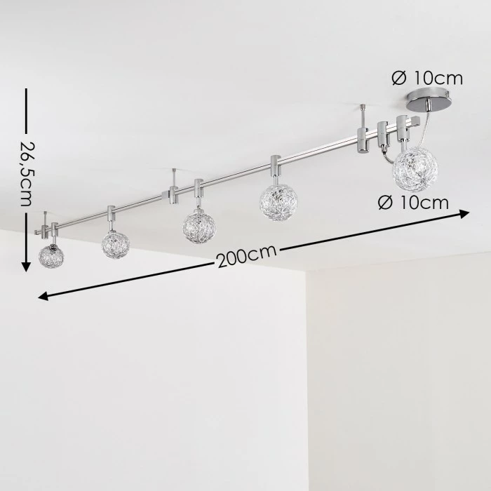 Hofstein Bernex Deckenleuchte Chrom, 5-flammig 2 Hofstein Bernex Deckenleuchte Chrom, 5-flammig – Bild 2