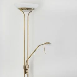 Hofstein Biot Deckenfluter LED Altmessing, 2-flammig -Bürolampen Verkäufe biot deckenfluter h165424 2