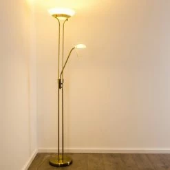 Hofstein Biot Deckenfluter LED Altmessing, 2-flammig -Bürolampen Verkäufe biot deckenfluter h165424 7