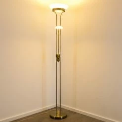 Hofstein Biot Deckenfluter LED Altmessing, 2-flammig -Bürolampen Verkäufe biot deckenfluter h165424 9