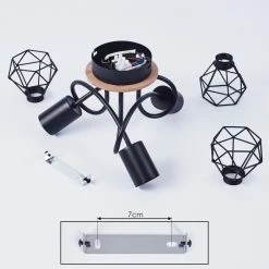 Hofstein Borio Deckenleuchte Schwarz, Braun, 3-flammig -Bürolampen Verkäufe borio deckenleuchte h3388044 4