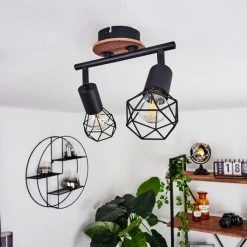 Hofstein Borio Deckenleuchte Schwarz, Braun, 2-flammig -Bürolampen Verkäufe borio deckenleuchte h3410394 9