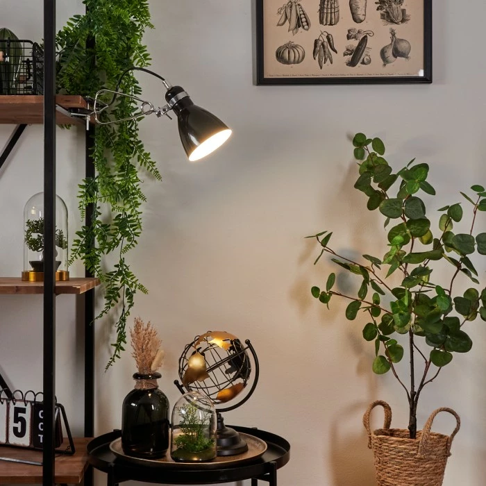 Hofstein Brienz Klemmleuchte Chrom, Schwarz, 1-flammig 1 Hofstein Brienz Klemmleuchte Chrom, Schwarz, 1-flammig