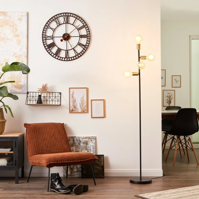Brilliant Leuchten Brilliant Chiba Stehleuchte Schwarz, Gold, 4-flammig 2 Brilliant Leuchten Brilliant Chiba Stehleuchte Schwarz, Gold, 4-flammig – Bild 2