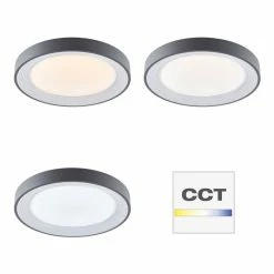 Brilliant Leuchten Brilliant Katia Deckenleuchte LED Grau, 1-flammig, Fernbedienung -Bürolampen Verkäufe brilliant katia deckenleuchte hk18926s72 3